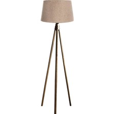 Ağaç Ustası Oval  3 Ayak Tripod  Lambader Abajur Köşe Lambası Ahşap Naturel