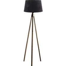 Ağaç Ustası Oval  3 Ayak Tripod  Lambader Abajur Köşe Lambası Ahşap Naturel