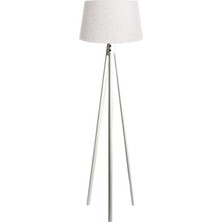 Ağaç Ustası Oval  3 Ayak Tripod  Lambader Abajur Köşe Lambası Ahşap Beyaz