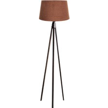 Ağaç Ustası Oval  3 Ayak Tripod  Lambader Abajur Köşe Lambası Ahşap Ceviz