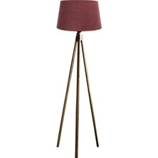 Ağaç Ustası Oval  3 Ayak Tripod  Lambader Abajur Köşe Lambası Ahşap Naturel