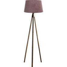 Ağaç Ustası Oval  3 Ayak Tripod  Lambader Abajur Köşe Lambası Ahşap Naturel