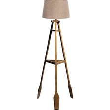 Ağaç Ustası Remi 3 Ayaklı Tripod Lambader Naturel Ahşap Köşe Lambası Abajur