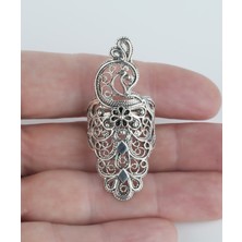 Filigran Silver 925 Ayar Gümüş El Tasarımı Telkari Sanatı Tavus Kuşu Figürlü Kadın Yüzük
