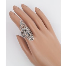 Filigran Silver 925 Ayar Gümüş El Tasarımı Telkari Sanatı Tavus Kuşu Figürlü Kadın Yüzük