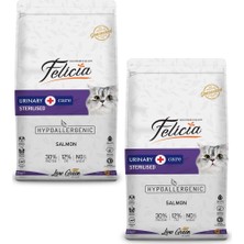 Felicia Az Tahıllı Sterilised  Hypoallergenic Somonlu  Kedi Maması 2 kg 2 Adet