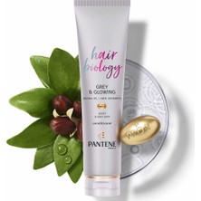 Pantene Hair Biology Grileşme ve Turunculaşma Karşıtı Saç Bakım Kremi Sarı Saçlar İçin Mor Şampuan Sonrası 160ML