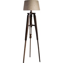 Ağaç Ustası Piega Tripod Lambader Abajur Aydınlatma Ahşap Ceviz Bej