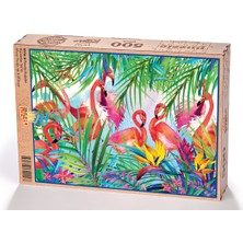 King Of Puzzle Flamingolar Ahşap Puzzle 500 Parça