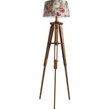 Ağaç Ustası Piega Tripod Lambader Abajur Avize Aydınlatma Ahşap Naturel Ağaç Country Dekor Lamba Aplik Masif Doğal