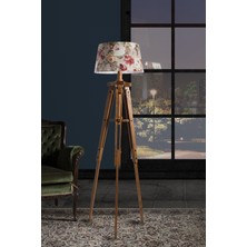 Ağaç Ustası Piega Tripod Lambader Abajur Avize Aydınlatma Ahşap Naturel Ağaç Country Dekor Lamba Aplik Masif Doğal
