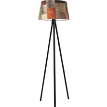 Ağaç Ustası Oval 3 Ayak Tripod Lambader Abajur Avize Aydınlatma Ahşap Siyah Ağaç Country Dekor Lamba Aplik Masif Doğal