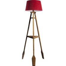 Ağaç Ustası Remi Tripod Lambader Abajur Avize Aydınlatma Ahşap Naturel Ağaç Country Dekor Lamba Aplik Masif Doğal