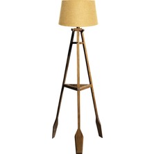 Ağaç Ustası Remi 3 Ayaklı Tripod Lambader Naturel Ahşap Köşe Lambası Abajur