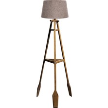 Ağaç Ustası Remi 3 Ayaklı Tripod Lambader Naturel Ahşap Köşe Lambası Abajur