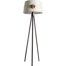 Ağaç Ustası Oval 3 Ayak Tripod Lambader Abajur Avize Aydınlatma Ahşap Ceviz Ağaç Country Dekor Lamba Aplik Masif Doğal