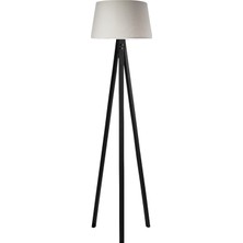 Ağaç Ustası Düz 3 Ayak Tripod Lambader Abajur Avize Aydınlatma Ahşap Siyah Ağaç Country Dekor Lamba Aplik Masif Doğal