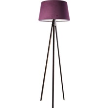 Ağaç Ustası Oval 3 Ayak Tripod Lambader Abajur Avize Aydınlatma Ahşap Ceviz Ağaç Country Dekor Lamba Aplik Masif Doğal