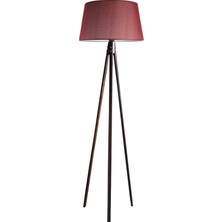 Ağaç Ustası Oval 3 Ayak Tripod Lambader Abajur Avize Aydınlatma Ahşap Ceviz Ağaç Country Dekor Lamba Aplik Masif Doğal