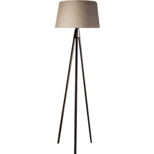 Ağaç Ustası Oval 3 Ayak Tripod Lambader Abajur Avize Aydınlatma Ahşap Ceviz Ağaç Country Dekor Lamba Aplik Masif Doğal