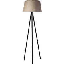 Ağaç Ustası Oval 3 Ayak Tripod Lambader Abajur Avize Aydınlatma Ahşap Siyah Ağaç Country Dekor Lamba Aplik Masif Doğal