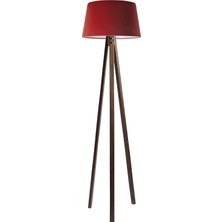 Ağaç Ustası Düz 3 Ayak Tripod Lambader Abajur Avize Aydınlatma Ahşap Ceviz Ağaç Country Dekor Lamba Aplik Masif Doğal