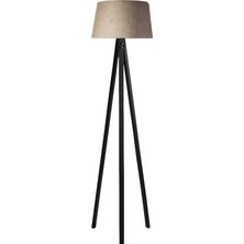 Ağaç Ustası Düz 3 Ayak Tripod Lambader Abajur Avize Aydınlatma Ahşap Siyah Ağaç Country Dekor Lamba Aplik Masif Doğal