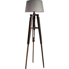Ağaç Ustası Piega Tripod Lambader Abajur Avize Aydınlatma Ahşap Ceviz Ağaç Country Dekor Lamba Aplik Masif Doğal