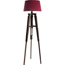 Ağaç Ustası Piega Tripod Lambader Abajur Avize Aydınlatma Ahşap Ceviz Ağaç Country Dekor Lamba Aplik Masif Doğal