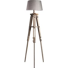 Ağaç Ustası Piega Tripod Lambader Abajur Avize Aydınlatma Ahşap Ceviz Ağaç Country Dekor Lamba Aplik Masif Doğal