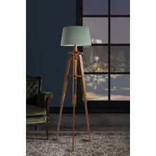 Ağaç Ustası Piega Tripod Lambader Abajur Avize Aydınlatma Ahşap Naturel Ağaç Country Dekor Lamba Aplik Masif Doğal