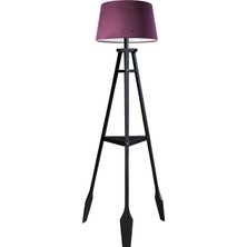 Ağaç Ustası Remi Tripod Lambader Abajur Avize Aydınlatma Ahşap Siyah Ağaç Country Dekor Lamba Aplik Masif Doğal