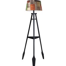 Ağaç Ustası Remi Tripod Lambader Abajur Avize Aydınlatma Ahşap Siyah Ağaç Country Dekor Lamba Aplik Masif Doğal