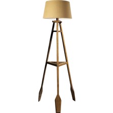 Ağaç Ustası Remi Tripod Lambader Abajur Avize Aydınlatma Ahşap Naturel Ağaç Country Dekor Lamba Aplik Masif Doğal