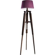 Ağaç Ustası Piega Tripod Lambader Abajur Avize Aydınlatma Ahşap Ceviz Ağaç Country Dekor Lamba Aplik Masif Doğal