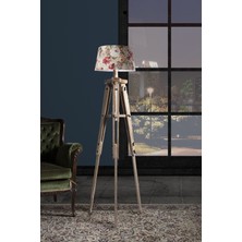 Ağaç Ustası Piega Tripod Lambader Abajur Avize Aydınlatma Ahşap Ceviz Ağaç Country Dekor Lamba Aplik Masif Doğal