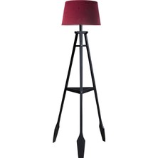 Ağaç Ustası Remi Tripod Lambader Abajur Avize Aydınlatma Ahşap Siyah Ağaç Country Dekor Lamba Aplik Masif Doğal