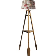 Ağaç Ustası Remi Tripod Lambader Abajur Avize Aydınlatma Ahşap Naturel Ağaç Country Dekor Lamba Aplik Masif Doğal