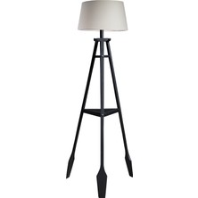 Ağaç Ustası Remi Tripod Lambader Abajur Avize Aydınlatma Ahşap Siyah Ağaç Country Dekor Lamba Aplik Masif Doğal