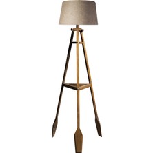 Ağaç Ustası Remi Tripod Lambader Abajur Avize Aydınlatma Ahşap Naturel Ağaç Country Dekor Lamba Aplik Masif Doğal