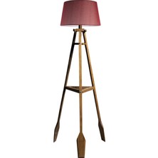 Ağaç Ustası Remi Tripod Lambader Abajur Avize Aydınlatma Ahşap Naturel Ağaç Country Dekor Lamba Aplik Masif Doğal