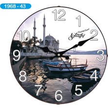 Galaxy Dekoratif Bombeli Cam Duvar Saati 1968-043 - Ortaköy Camii