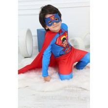 Harika Kids Erkek Çocuk Superman Kostüm Maske + Pelerin