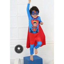 Harika Kids Erkek Çocuk Superman Kostüm Maske + Pelerin