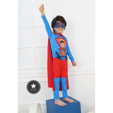 Harika Kids Erkek Çocuk Superman Kostüm Maske + Pelerin