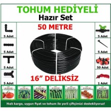 Evci * Tohum * 50 mt Hazır Set Deliksiz Damla Sulama Hortumu