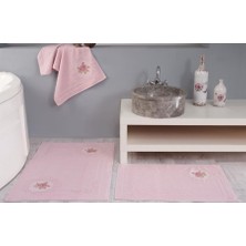 Nurpak Armina Nakışlı Banyo Paspas Takımı - 3'lü