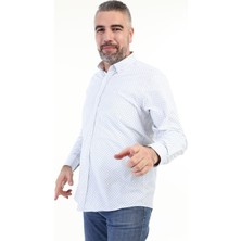 Ymz Moda Noktalı Desenli Klasik Gömlek - Beyaz