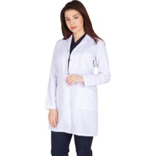 Vehbi Kadın Doktor Öğretmen Önlüğü Laboratuvar Eczacı Hemşire Dizüstü Önlük Klasik Yaka