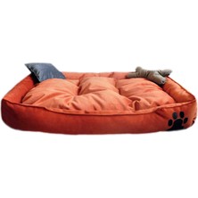 Mavi Vitrin Elite Yıkanabilir  Ultra Soft Large Büyük Irk Köpek Yatağı Kiremit Renk 90X70 cm
